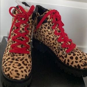 Leopard ankle boots
